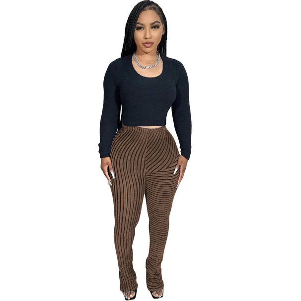 Women's Clothing Style Women's Slim Fit Slouch Pants Fuzzy Texture Breathable Highly Elastic Fashion Casual Versatile_ecoleips.com