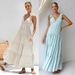 Women's Clothing Spring And Summer V Neck Sexy Cotton And Linen Sleeveless Solid Color Lace Suspender Holiday Beach Dress_ecoleips.com