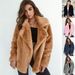 Trendy Winter Faux Fur Collar Jacket – Oversized Long Sleeve Coat, Polyester Blend, Streetwear Chic (S-3XL, 8 Colors)_ecoleips.com