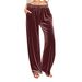 Women's Velvet Drawstring Jogger Pants – Soft & Stylish Wide-Leg Lounge Pants In 6 Elegant Colors | S-XXL | Wrinkle-Free & Comfort Fit_ecoleips.com