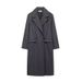 New European And American Style Women's Clothing, Fashion Temperament, Elegant Lapel Pocket, Woolen Long Coat_ecoleips.com