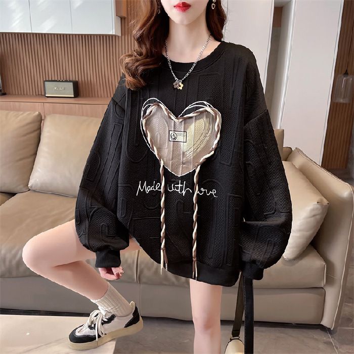 Women's Clothing Design Hoodless Long Sleeved Sweatshirt Women's Spring And Autumn Wear Thin Loose Fashion Ins Top Clothes_ecoleips.com