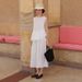 Shijian Lazy Youthful Flower Bud Top + High Waist Skirt Pants Cost-effective Two-piece Set 01232_ecoleips.com