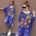 Women's Plus Size Hip Hop Sportswear Set Fashionable Summer Short Sleeve Tapered Leg Capri Pants Loose Harem Style Two Piece Outfit_ecoleips.com