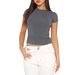 Women's Casual Solid Color Slim Fit T-Shirt Short Sleeve Pullover Street Wear Top For Spring Autumn_ecoleips.com