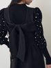 Sweet Knot Belted Layered Woolen Vest Dress Women's Fashion Cross-Border Style Age-Defying Elegant Dress_ecoleips.com