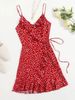 cross-border European And American New Style Lace-up Pleated Ruffle Floral Sleeveless Strap Dress_ecoleips.com