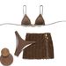"Women's Solid Color Two-Piece Bikini Set - Adjustable Straps, Comfortable & Stylish Swimwear For Beach & Pool"_ecoleips.com