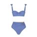 Women's Clothing Solid Color Split Sexy Steel Support Gathered Swimsuit Spot_ecoleips.com