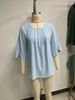Women's Clothing New Solid Color Round Neck Five Point Sleeves Short Sleeves Loose Chiffon Shirt Tops For Women_ecoleips.com