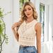 Women's Breathable Mesh Knit Vest Top Lightweight Lace Hollow out Sleeveless Blouse Geometric Pattern Casual Summer Pullover_ecoleips.com