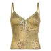America Style Spicy Girl Slim Fit Ad Slimmig, Aciet Gree Leopard Strap, Lace Camisole, Backless Vest, Top For_ecoleips.com
