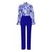 Women's Clothing Elegant Tie-Front Blouse & Straight-Leg Pants Set | Autumn Women’s Casual Outfit | Polyester Blend Matching Suit_ecoleips.com