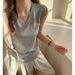 Premium Women's V Neck Tank Top Wide Shoulder Loose Fitting Sleeveless Korean Style Basic Versatile for Spring And Summer_ecoleips.com