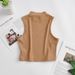 Summer Retro High Neck Vest for Women Stretchy Slim Fit Short Cropped Sleeveless Sports Top European American Style_ecoleips.com