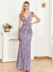 Women's Clothing New Sequined Champagne Evening Dress Female Banquet Sexy Temperament Slim Fishtail Skirt Long Toast Dress_ecoleips.com