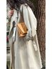 Luxi Design~Autumn High End British Minimalist Luxury Style Mid Length Over Knee Windbreaker Coat For Women 9972_ecoleips.com