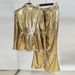 Women's Clothing Fashion Gold Sequin Suit Jacket Trousers Suit Two Piece Suit_ecoleips.com