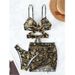 Women's Clothing Sexy Three Piece Bikini Swimsuit Set With Mesh Skirt Cross Straps Black Gold Print Push Up Two Piece Swimsuit_ecoleips.com