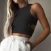 New Summer Women's Sporty Short Crop With Hollow Design, Sleeveless Tank Top For Layering_ecoleips.com
