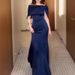 Temperament Slim Fit Solid Color Guests Dress 2026 Women Elegant Long Dress Ladies Sexy Off Shoulder High Waist Bridesmaid Dress_ecoleips.com