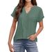 Women's Clothing New V Neck Loose Women's Shoulder Sleeve Hollow Short Sleeved T Shirt Female_ecoleips.com