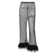Elegant Slim Fit Women's Casual Straight Leg Pants European American Style Shimmering Mesh Fashion Trendy Clothing Sexy_ecoleips.com