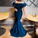 Women's Clothing Lotus Leaf One Shoulder Slim Tail Female Dress_ecoleips.com