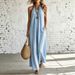 Women's Loose Fit Sleeveless Backless Linen And Cotton Midi Dress – Casual Boho Resort Gown_ecoleips.com