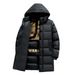 Women's Clothing Men's & Women's Long Winter Coat With Graphene Lining, Thickened Black Hooded Jacket For Cold Weather, Stylish Casual Outerwear_ecoleips.com