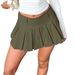 DiYun European And American 2025 Spring/Summer Y2K Casual Vacation Sexy Versatile Solid Color Pleated Half_ecoleips.com