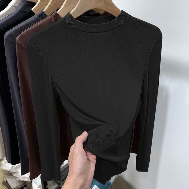 Autumn-Style Wool Fabric Shirt With Stand-Up Collar, Suitable For Larger Sizes; Designed To Help Mothers Look Younger Du_ecoleips.com