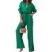 2025 Cross-Border European American Women's Fashion Spring New Style Elegant Solid Color Turn-Down Collar Shirt And_ecoleips.com