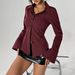 Classic Striped Button-Down Shirt – Slim Fit Polyester Blouse For Effortless Office Elegance_ecoleips.com