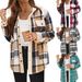 Plaid Collared Jacket – Casual Long-Sleeve Coat For Women | Color-Blocking Design (Multiple Shades)_ecoleips.com