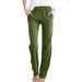 Aria Basics Spring Autumn European And American Women's Clothing Solid Color Cotton Linen Loose Drawstring Wide-Leg_ecoleips.com