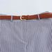 Aria Basics Aria Basics 10533-Summer New Women's Clothing European And American Style Striped Casual Shorts With Belt For Women_ecoleips.com