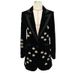 Women’s Slim-Fit Velvet Blazer With Diamond Beading – Elegant Office & Evening Jacket, Black, S-XXXL_ecoleips.com