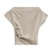 ng2510292 Love And Nancy Thirteen Lines 2026 Summer Asymmetrical Shoulder Ruched Slim-Fit Design Short-Sleeve T-Shirt For Women_ecoleips.com