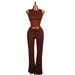 2025 Summer New European And American Women's Fashion Crop Sleeveless Top Tight Bodycon Pants Set For Women_ecoleips.com