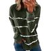 Women's Round Neck Long Sleeve T-Shirt Striped Printed Loose Fit American Style Autumn Clothing Sweatshirt_ecoleips.com