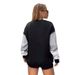 Women's Color Block Hooded Sweatshirt, Casual Loose Fit Long Sleeve Pullover, Soft Polyester-Spandex Blend Top For Fall & Winter (S-XXL)_ecoleips.com