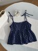 Women's Polka Dot Crop Cami With Spaghetti Straps And Flared Hem Polka Dot Camisole Babydoll Top Babydoll Tops Polkadot Top Cute_ecoleips.com