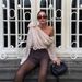 Women's Trendy Street Style Off-Shoulder Chiffon Floral Print Long Sleeve T-Shirt Top Mesh Detail Sexy_ecoleips.com