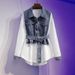 Women's Spring New Slimming Fashionable Age-reducing Shirts And Street Jeans_ecoleips.com