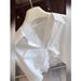 White Lace Trimmed Shirt For Women Sophisticated Versatile Layering Style Unique And Stylish Look_ecoleips.com