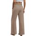 Women's High-Waisted Wide Leg Pants Casual Loose Fit Beach Vacation Trousers with Drawstring And Pockets_ecoleips.com