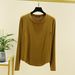 Modal Women's Large Size Round Neck Long-sleeved T-shirt Spring And Autumn Thin Long-sleeved Bottoming Shirt Casual Outerwear Top_ecoleips.com