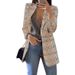 2025 New European American Fashion Plaid Casual Blazer With Turn-down Collar Slim Fit Cardigan Jacket For Women_ecoleips.com