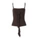 Cross-border Summer European And American New Fashion Splicing Front And Middle Streamers Solid Color Slim And Thin Street Style Small Suspender Top_ecoleips.com